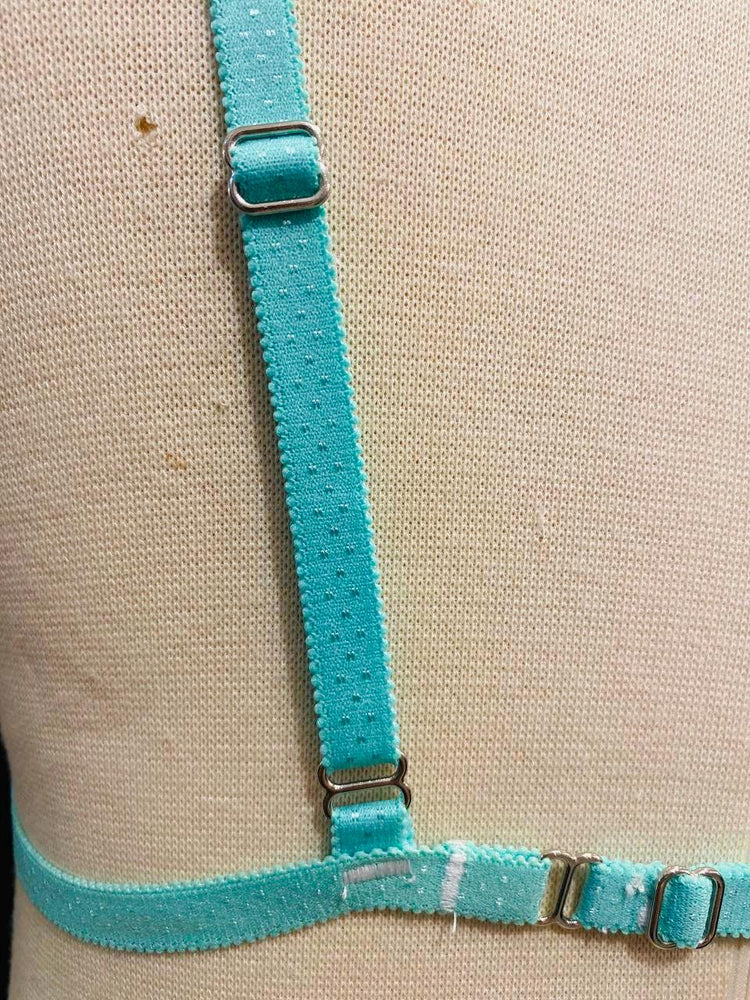 Aqua Blue Butterfly Lace Lingerie Set, Sheer Bralette Thong, Handmade Bridal Boudoir