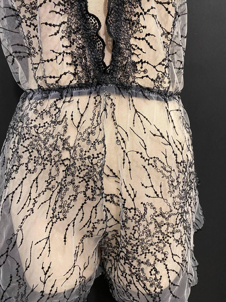 Luxury Sheer Lace Babydoll Lingerie | Open Back Teddy | Bridal Lingerie | Honeymoon Nightwear | Handmade Romantic Bodysuit