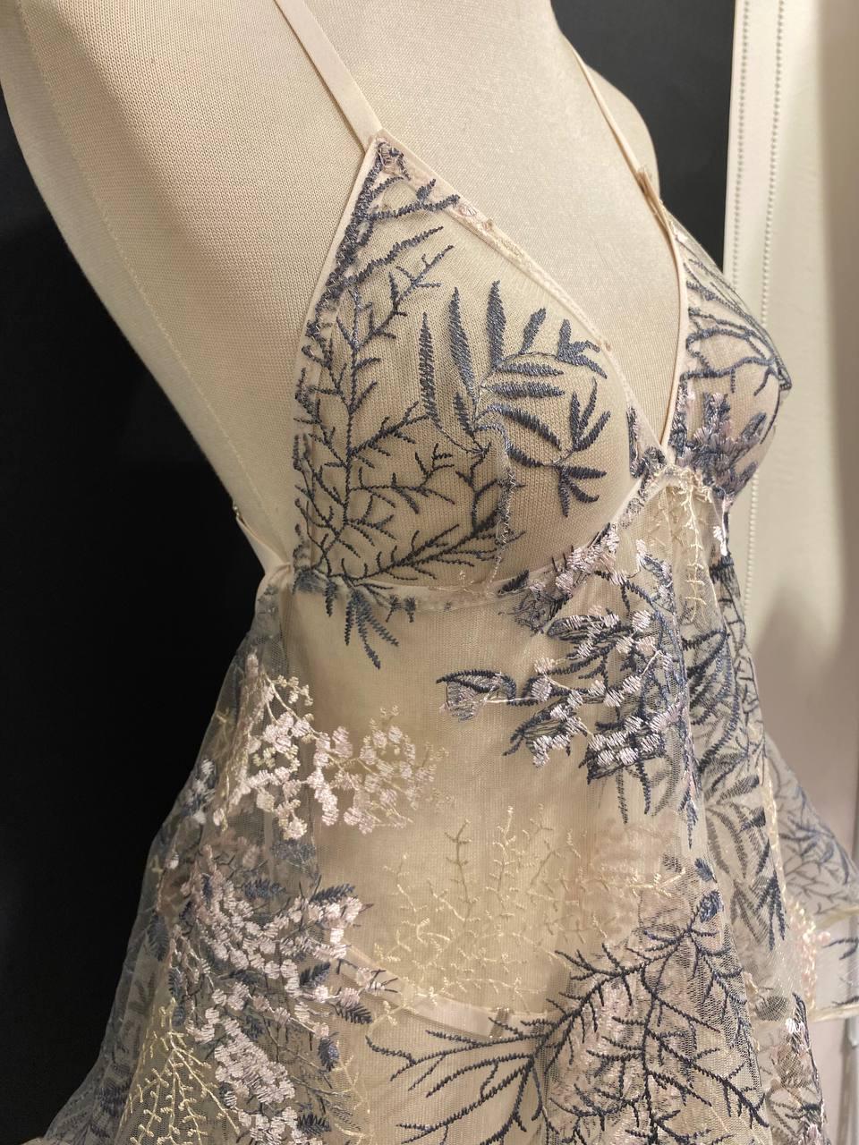 Embroidered Floral Babydoll Lingerie Set