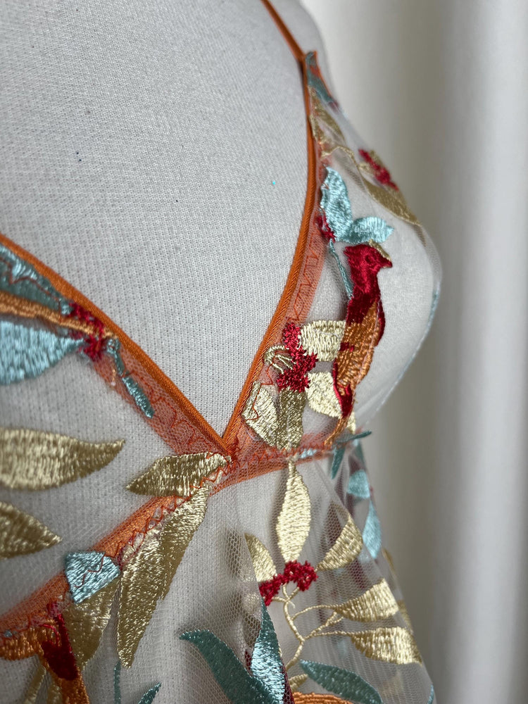 Handmade in İstanbul Floral Sheer Embroidered Nightdress | Sexy Mesh Lingerie