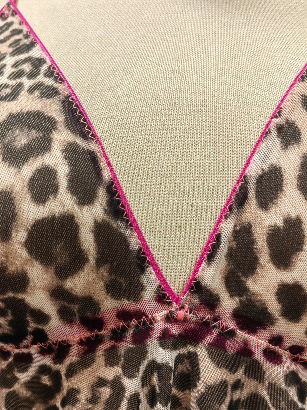 Handmade Leopard Print Babydoll Lingerie Set