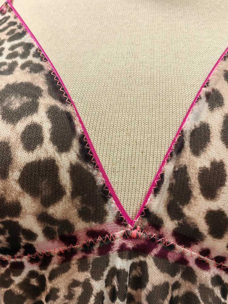 Handmade Leopard Print Babydoll Lingerie Set