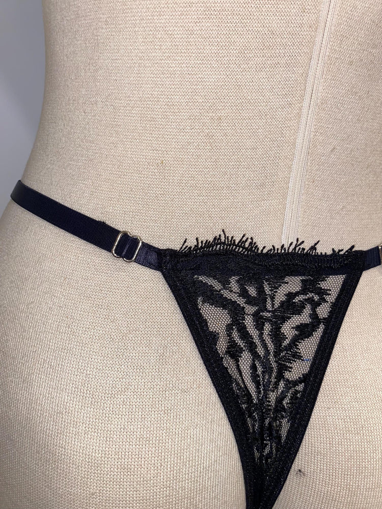 Handmade in Istanbul, A dark, sensual lingerie set handmade from sheer black lace.