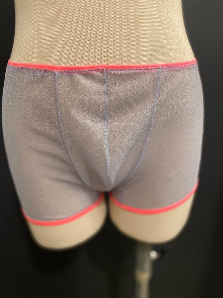 Sheer Glitter Men’s Boxer Brief | Luxury Lurex Mesh Underwear | Handmade Designer Boxer | Transparent Festival Lingerie