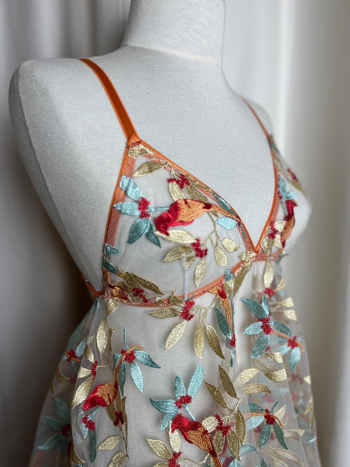 Handmade in İstanbul Floral Sheer Embroidered Nightdress | Sexy Mesh Lingerie