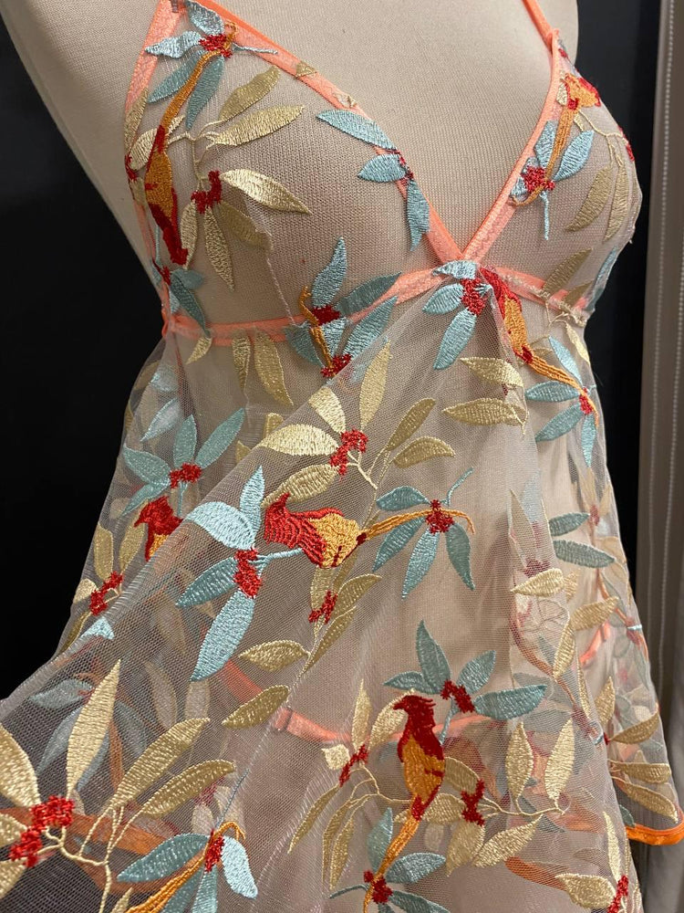 Handmade in İstanbul Floral Sheer Embroidered Nightdress | Sexy Mesh Lingerie