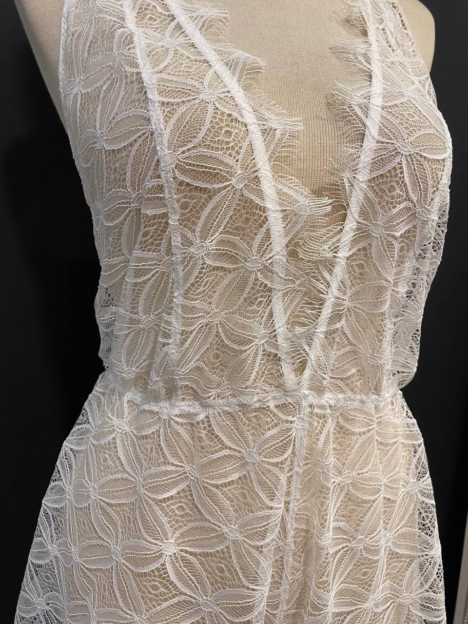 Ivory Eyelash French Lace Romper | Bridal Teddy