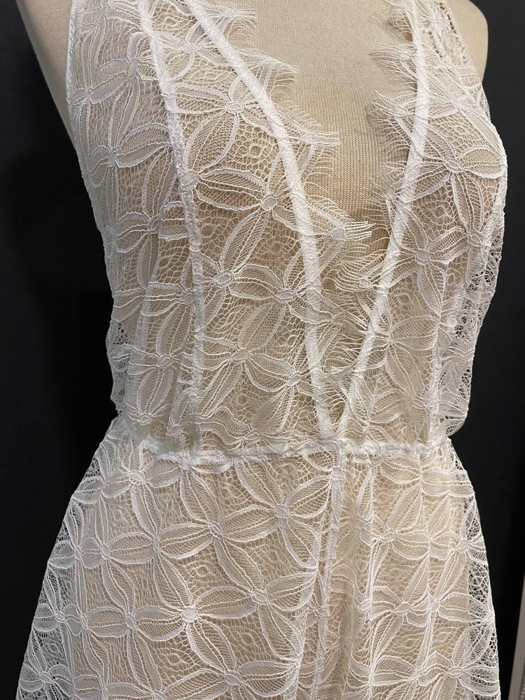 Ivory Eyelash French Lace Romper | Bridal Teddy