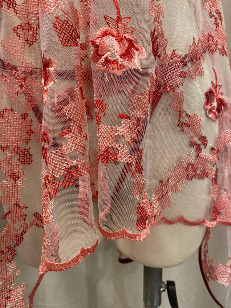 Handmade in İstanbul Red Floral Lingerie Set, Sheer Mesh Babydoll, Embroidered Bridal Lingerie, Adjustable Thong, Honeymoon Nightdress Gift