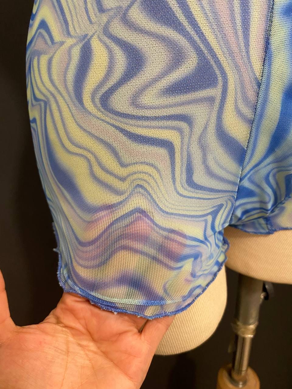Blue Marble Mesh Boxer Shorts, Gender Neutral Lingerie