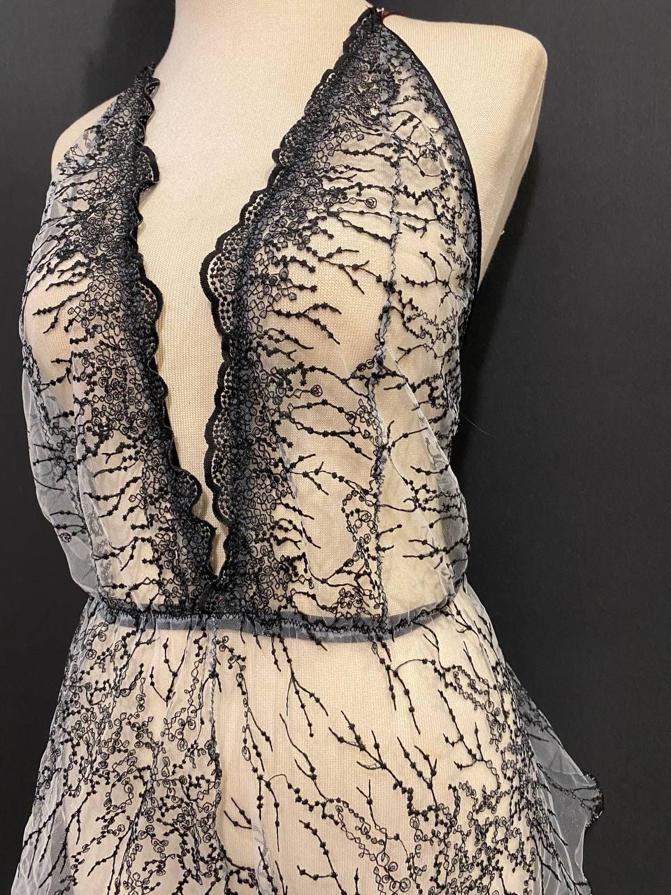 Luxury Sheer Lace Babydoll Lingerie | Open Back Teddy | Bridal Lingerie | Honeymoon Nightwear | Handmade Romantic Bodysuit