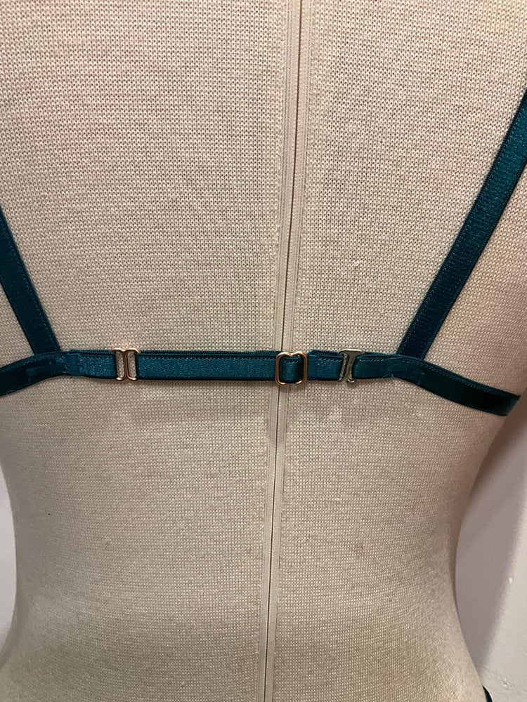Emerald Green Floral Lace Lingerie Set • Sheer Embroidered Bralette & Thong • Sexy Mesh Underwear • Christmas Gift for Her