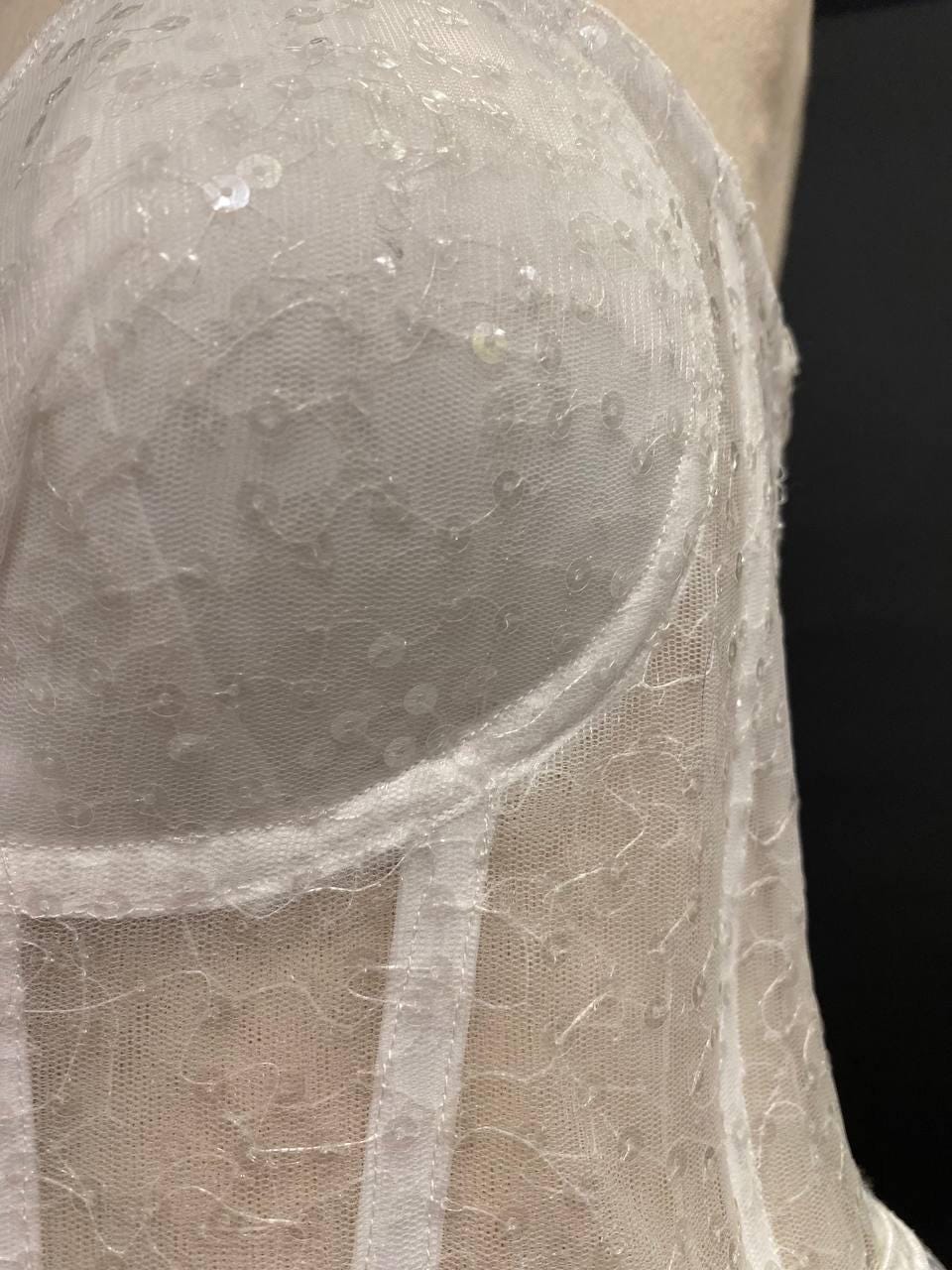 Handmade in İstanbul Convertible Sequin Tulle Wedding Dress, Corset Mini Bridal Outfit