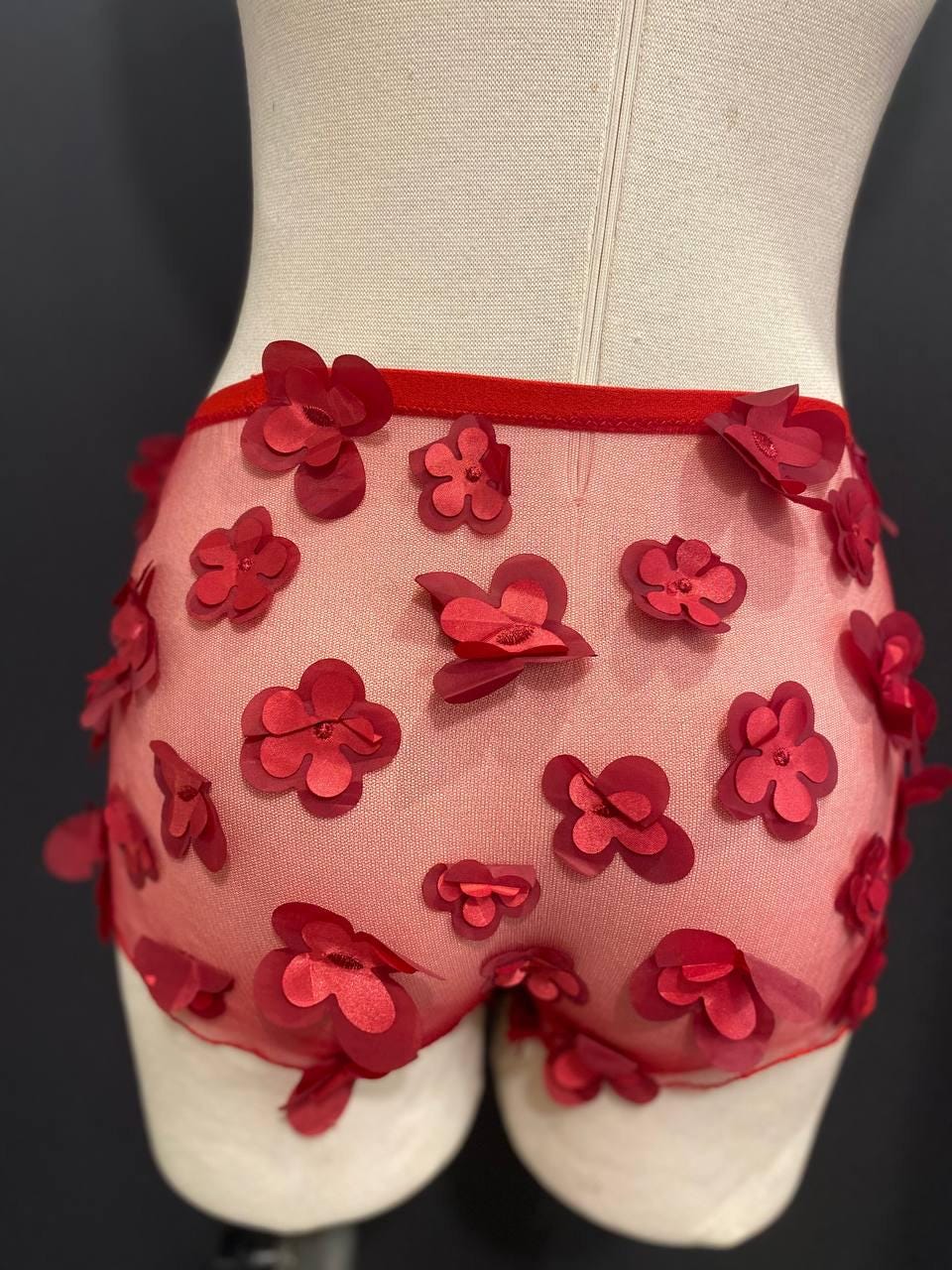 3D Floral Mesh Men’s Boxer Brief | Luxury Sheer Designer Underwear | Handmade Couture Lingerie | Statement Gift for Him