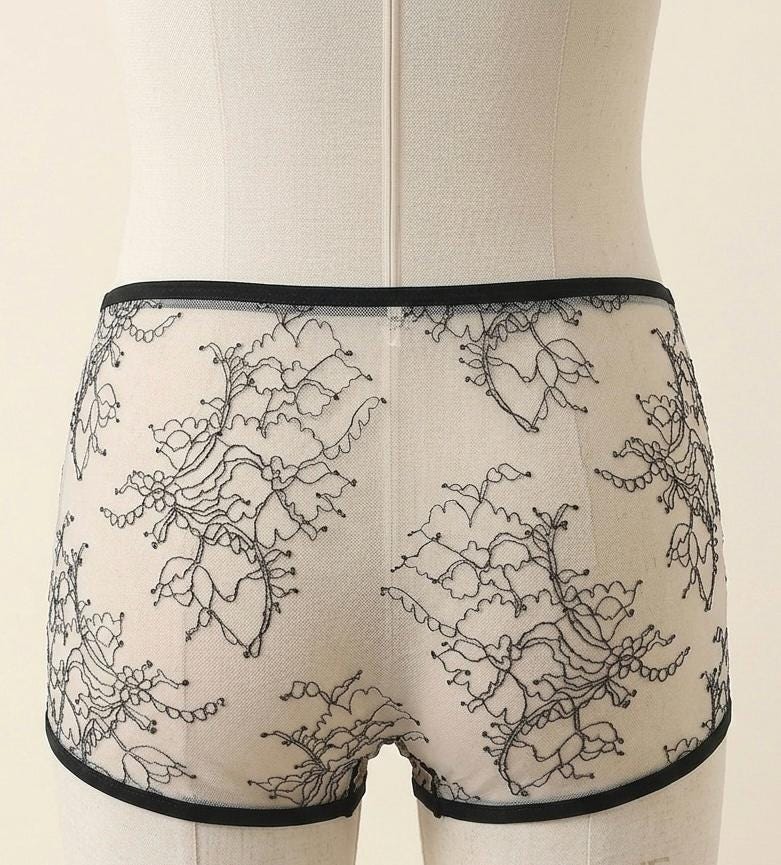 French Lace Men’s Boxer Brief | Luxury Sheer Mesh Underwear | Handmade Designer Lingerie | Transparent Lace Boxer | Gift for Him