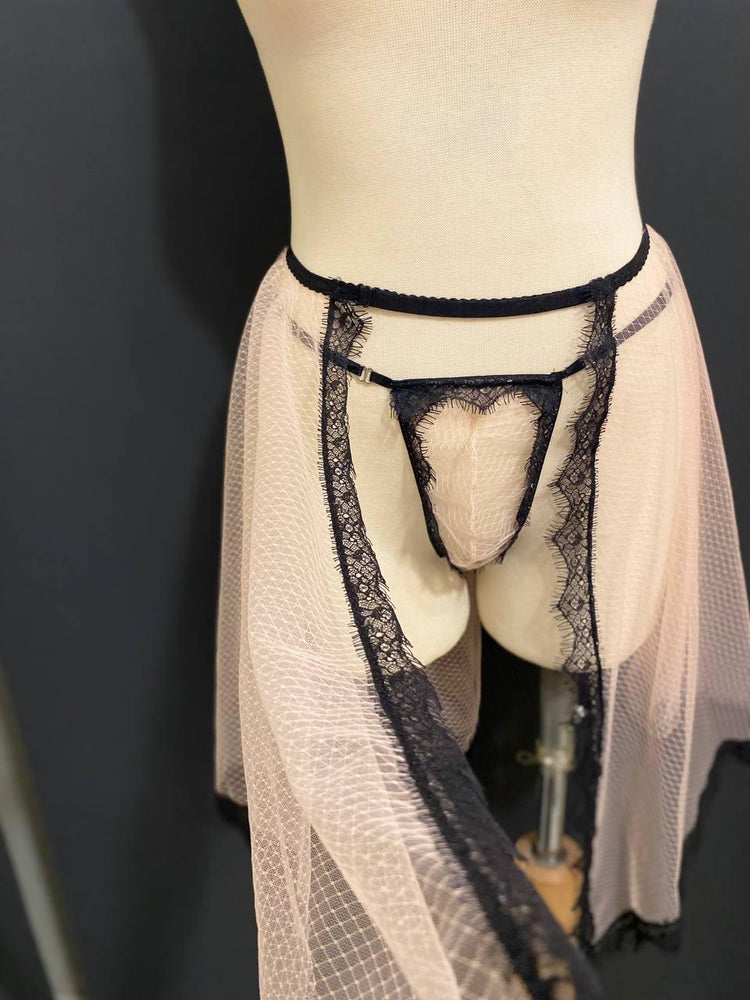 Sheer Lace Skirted Thong | Handmade Gender-Inclusive Lingerie, Queer Fashion