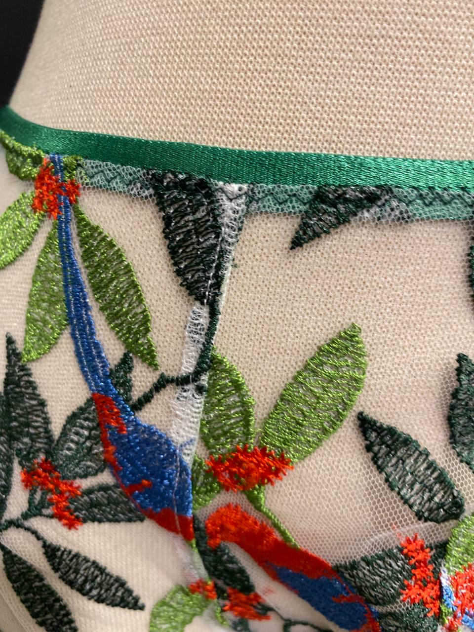 Embroidered Mesh Men’s Boxer Brief | Luxury Sheer Underwear with Bird Embroidery | Handmade Designer Lingerie | Unique Gift