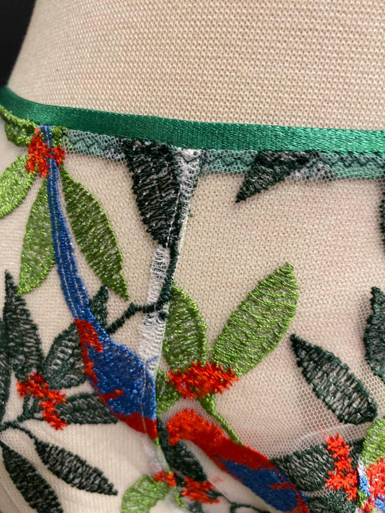 Embroidered Mesh Men’s Boxer Brief | Luxury Sheer Underwear with Bird Embroidery | Handmade Designer Lingerie | Unique Gift