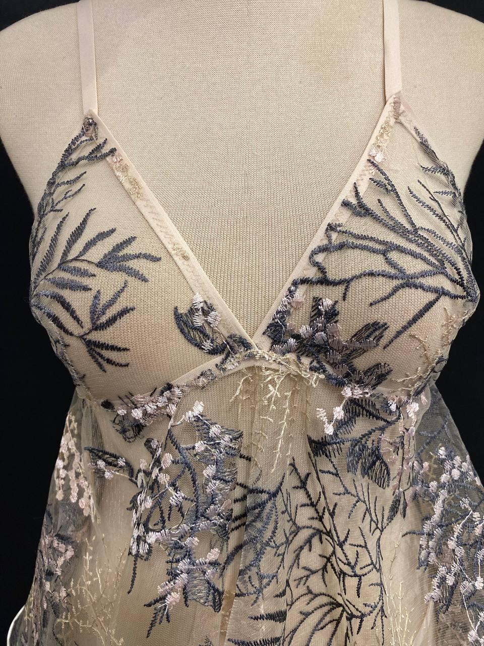 Embroidered Floral Babydoll Lingerie Set