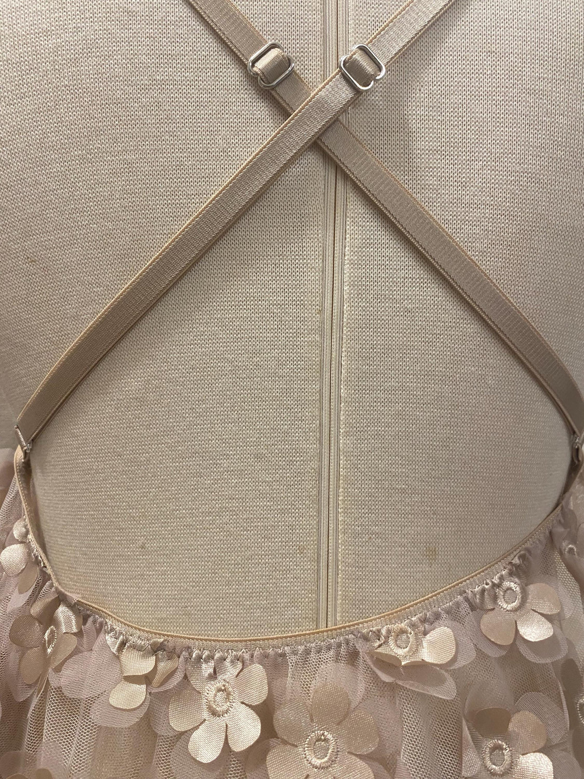 Luxury Floral Babydoll Lingerie Set, 3D Flower Sheer Mesh Nightgown, Bridal Lingerie, Honeymoon Gift, Handmade Lingerie, Ivory Nude