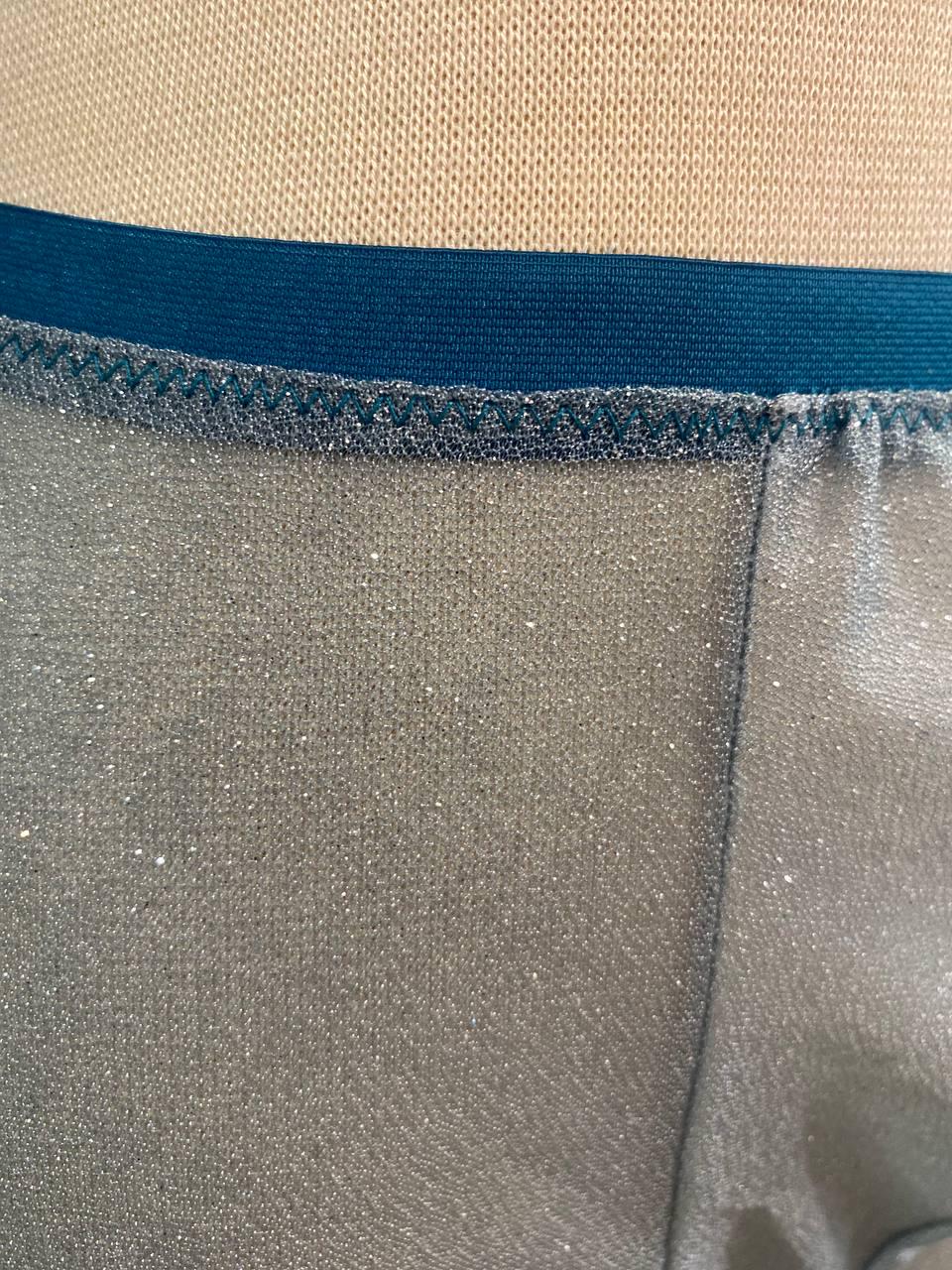 Silver Glitter Men’s Boxer Brief | Luxury Sheer Mesh Underwear | Handmade Designer Lingerie | Transparent Lurex Boxer