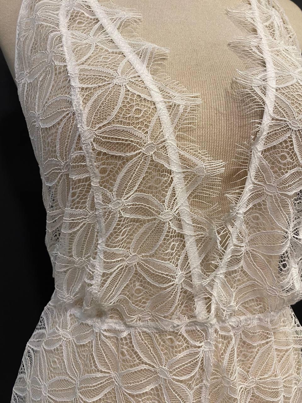 Ivory Eyelash French Lace Romper | Bridal Teddy