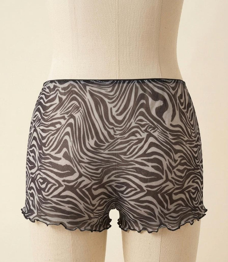 Zebra Mesh Boxer Briefs | Handmade Sheer Men’s Lingerie
