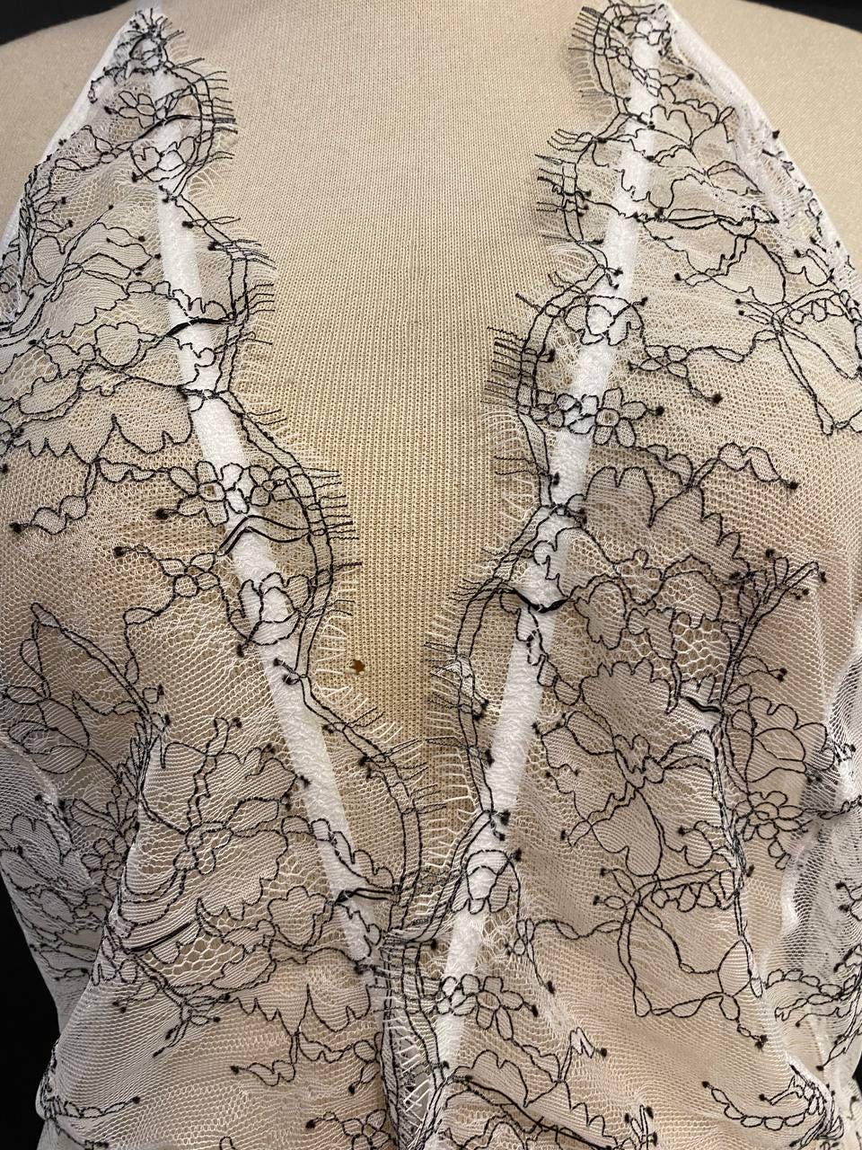 French Eyelash Lace Romper, Bridal Teddy,  Handmade Honeymoon White Lingerie