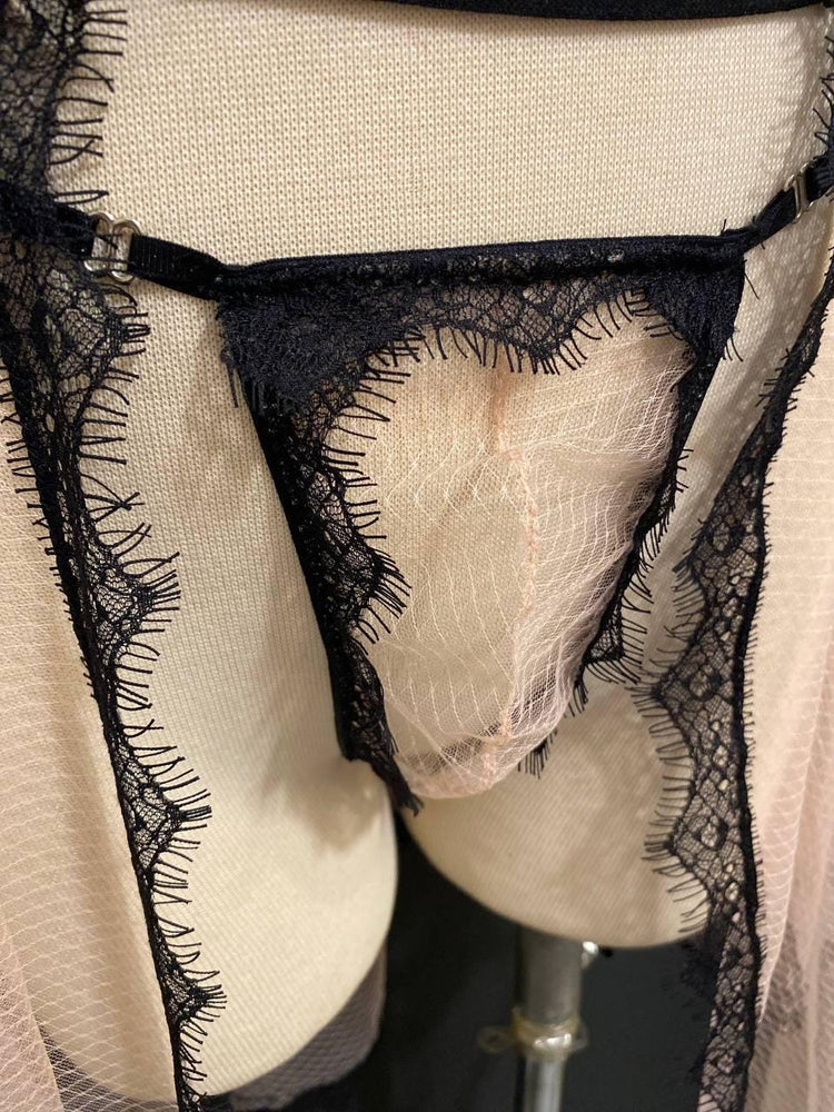 Sheer Lace Skirted Thong | Handmade Gender-Inclusive Lingerie, Queer Fashion