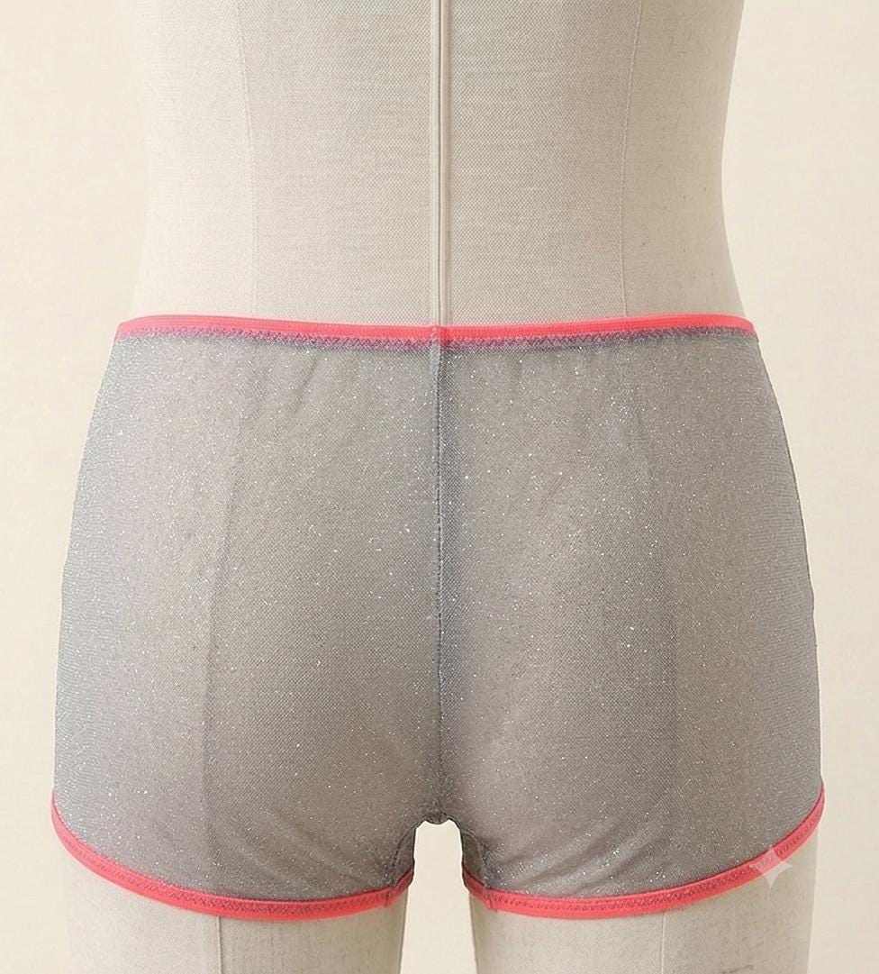 Sheer Glitter Men’s Boxer Brief | Luxury Lurex Mesh Underwear | Handmade Designer Boxer | Transparent Festival Lingerie