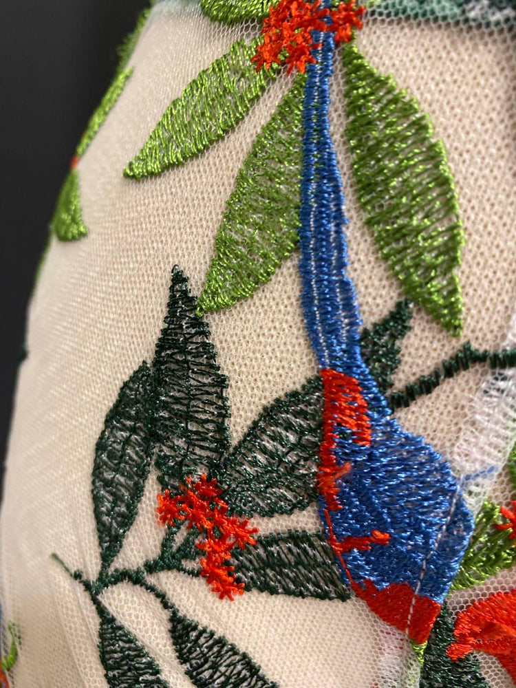Embroidered Mesh Men’s Boxer Brief | Luxury Sheer Underwear with Bird Embroidery | Handmade Designer Lingerie | Unique Gift
