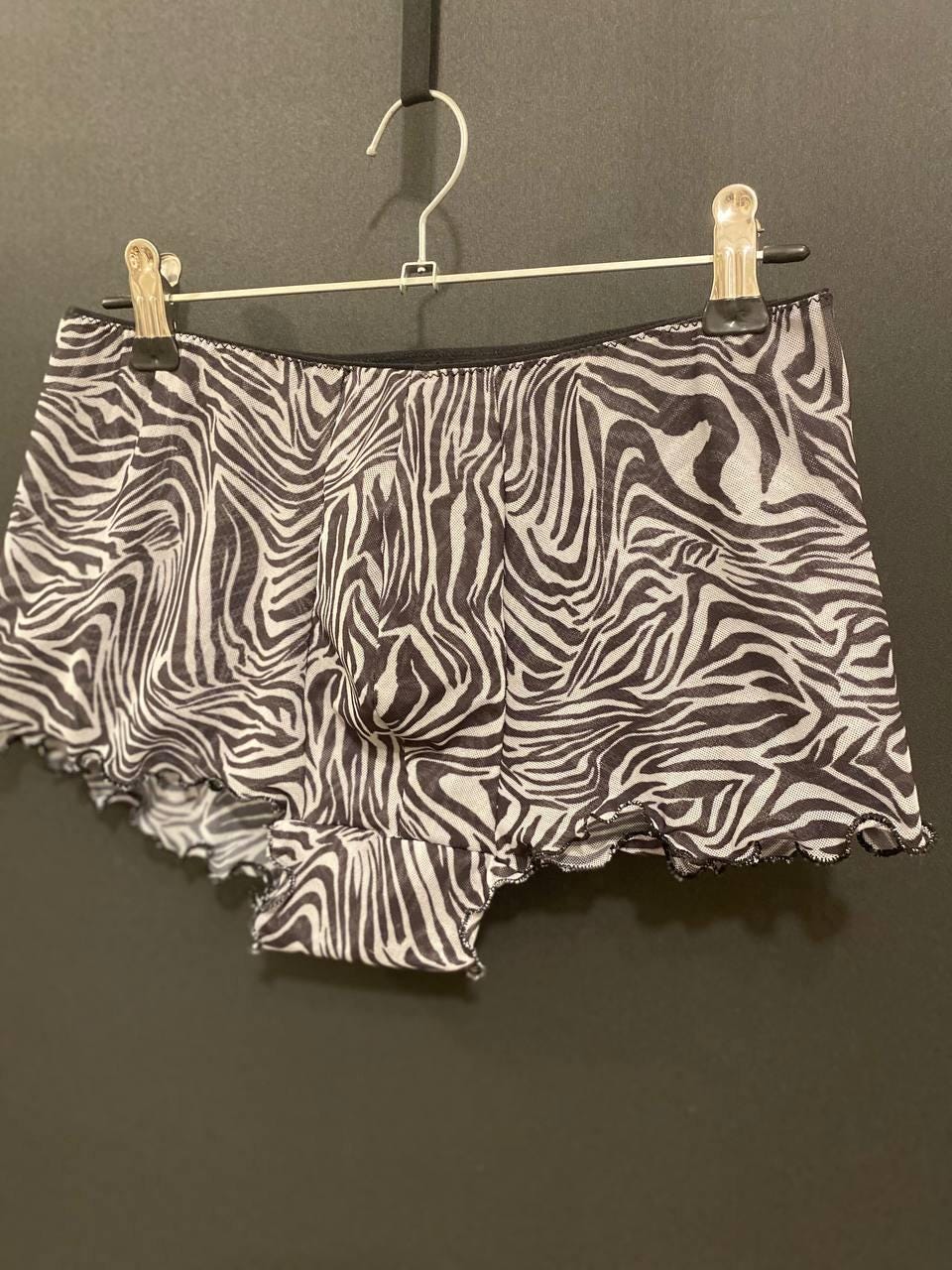 Zebra Mesh Boxer Briefs | Handmade Sheer Men’s Lingerie