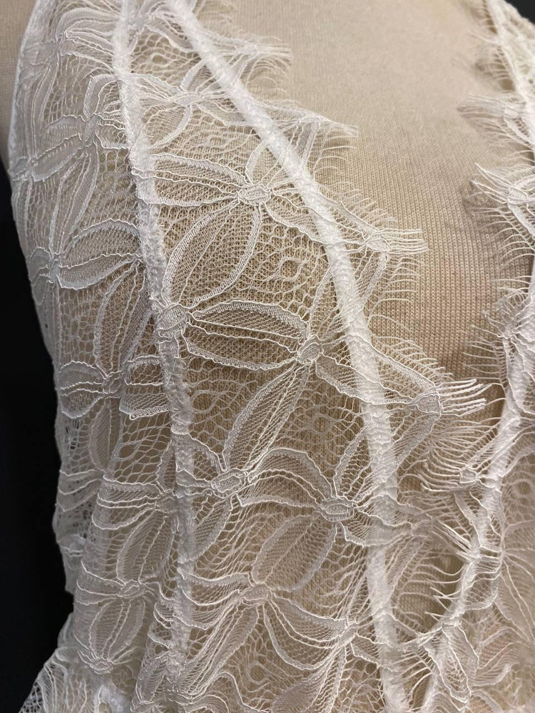 Ivory Eyelash French Lace Romper | Bridal Teddy
